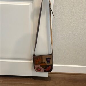 Vintage Patchwork Crossbody Bag - Brown and Tan NWOT